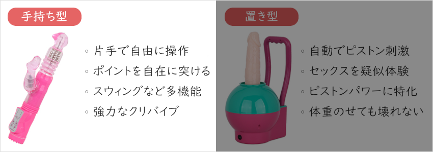 ピストンバイブ 手持ち型と置き型の特徴